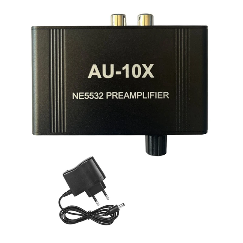 AU-10X NE5532 Headphone Amplifier Amp Headphone Amplifier Board Gain 20Db RCA 3.5MM Volume Control EU Plug