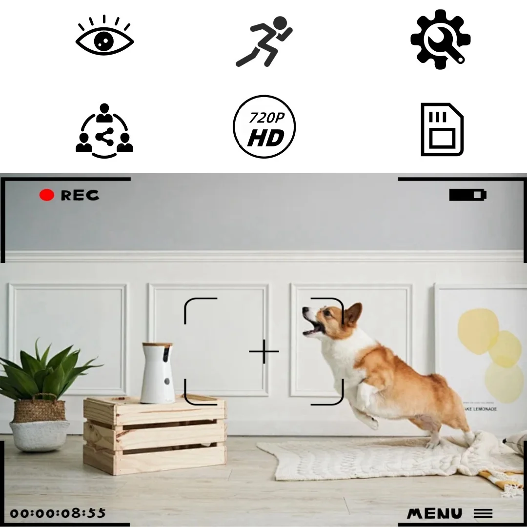 Wireless Mini HD Security Camera with Night Vision, Motion Detection, Remote Viewing - Easy Installation and Application Control