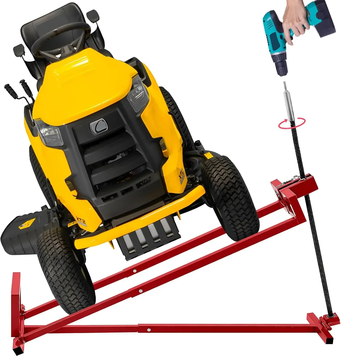 Lawn Mower Lift Jack, TUNTENDO Lifting Platform 882 Lbs Capacity Telescopic Maintenance Jack for Garden Tractors & Riding Lawn