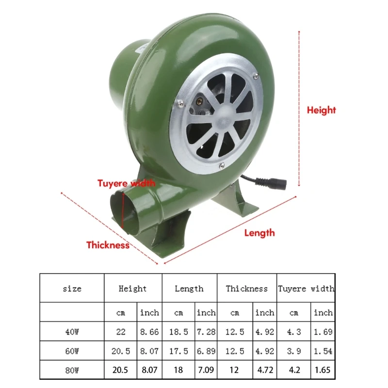 บาร์บีคิวแบบพกพาพัดลม Air Blower สำหรับบาร์บีคิว Camping Cooking DC12V Dropshipping