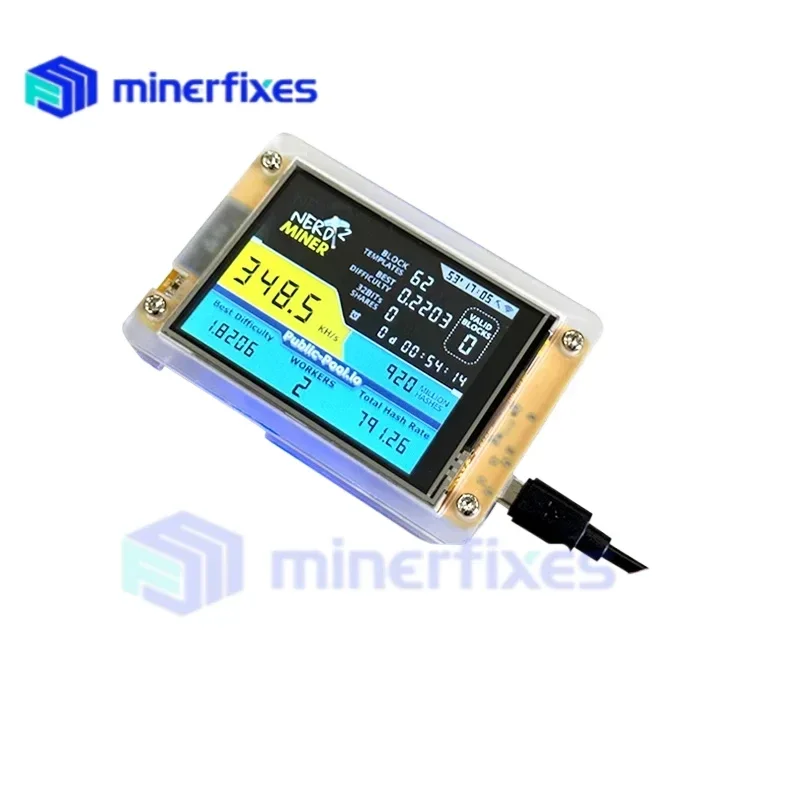Novo nerdminer v3 2.8 polegadas BTC Solo Lottery Nerd miner Crypto Bitcoin Miner Solo Mining Machine