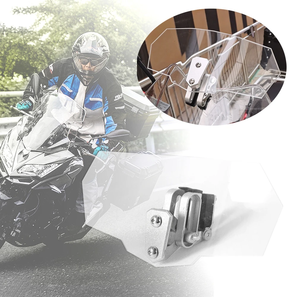 Motorcycle Universal Clear Adjustable Windscreen Wind Deflector Windshield For Kawasaki BMW Ducati Honda Benelli Triumph Yamaha