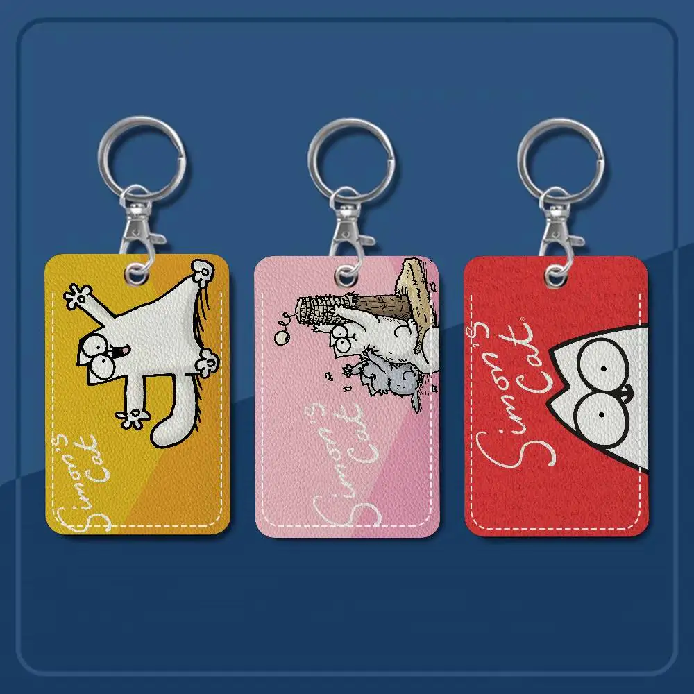 Popular S-Simons C-Cat Character Cartoon Card Keychain Anime Fashion Pendant Bag ID Door Card Case Bus Card Cute
