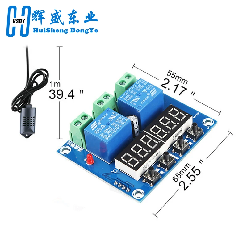 XH-M452 Termostato Digital LED Humidistat, Temperatura Doméstica, Controlador de Umidade, Regulador, Termômetro, Higrômetro, DC, 12V