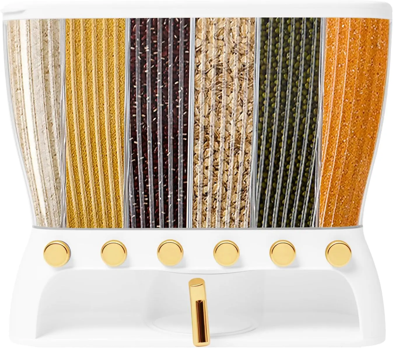 

22 Lbs Rice and Grain Dispenser, Large Dry Food Storage Container with Lids and Measuring Cup, Food Dispenser Kitchen Organization