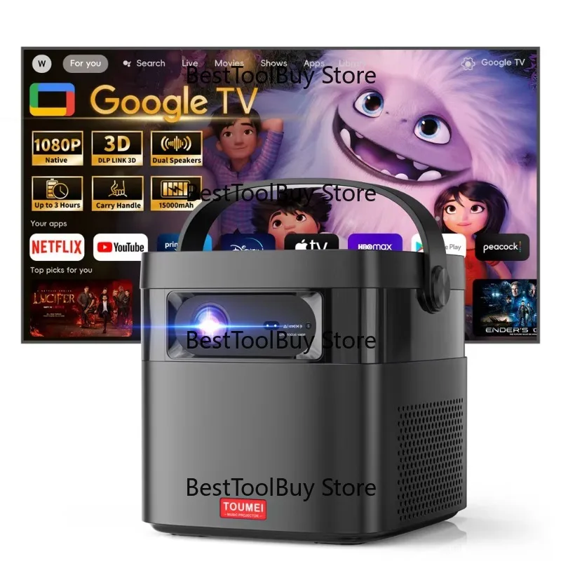 

Projector Built-in Battery Voice Control 10x2W Speakers Beamer for Theater