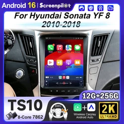 For Hyundai Sonata Yf 8 2K Android 16 2010-2018 Vertical Screen Car Gps Navigation Multimedia Radio Player Carplay All In One