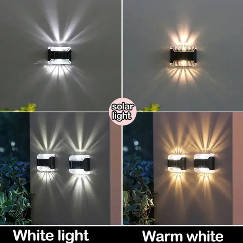 Lámpara Solar de pared Simple y brillante para decoración de paisaje al aire libre, luces superiores e inferiores, IP65, 1,2 V, 5W, luz nocturna para valla de patio