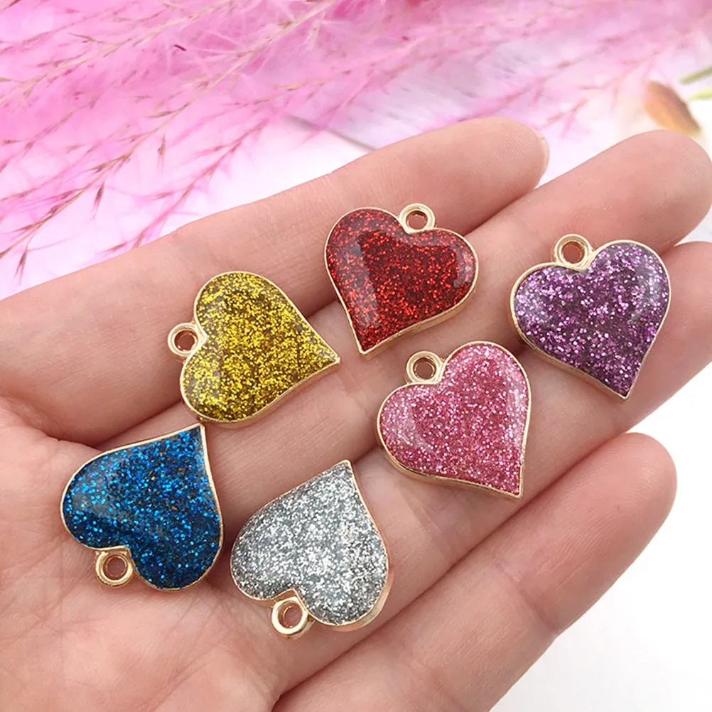 

30Pcs Heart Shape Alloy Pendants DIY Jewelry Accessories Creative Necklace Bracelets Craft Supplies