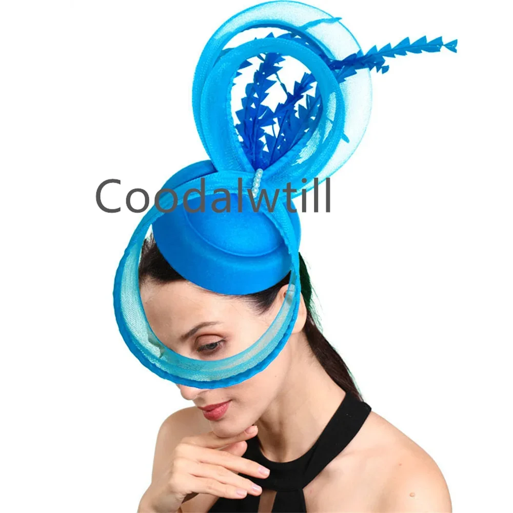 Kentucky Party Pillbox Cap Wedding Women Church Fascinator Feathers Hat Elegant Ladies Wedding Headpiece Event Nigh Tea Chapeau