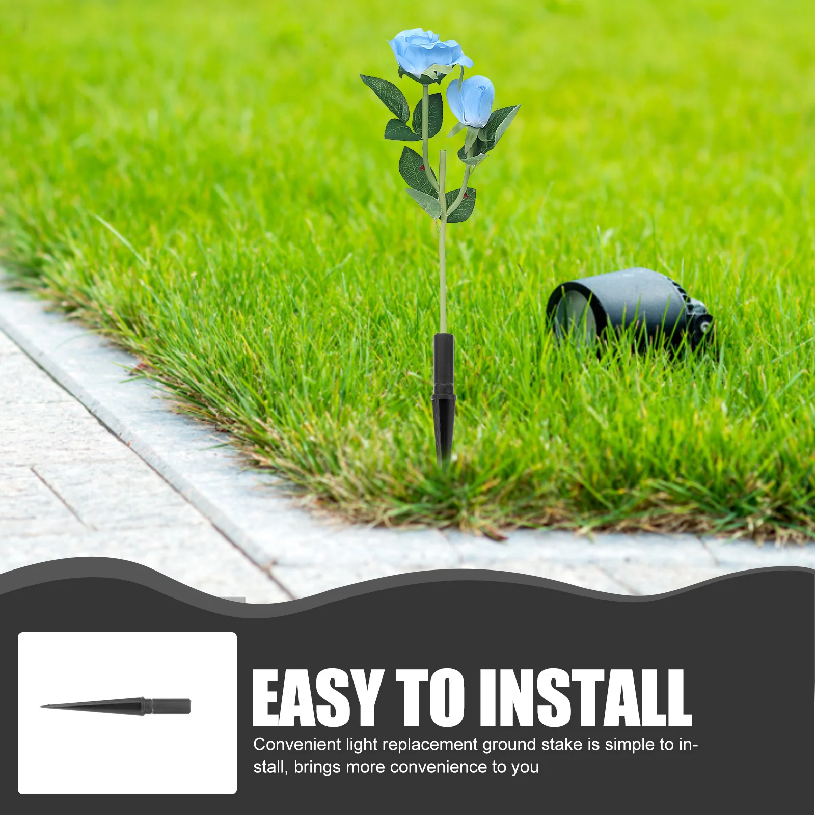 

20Pcs Plastic Ground Stakes Replacement Solar Light Spikes Strong Rustproof Sturdy for Outdoor Garden Path Light Installation