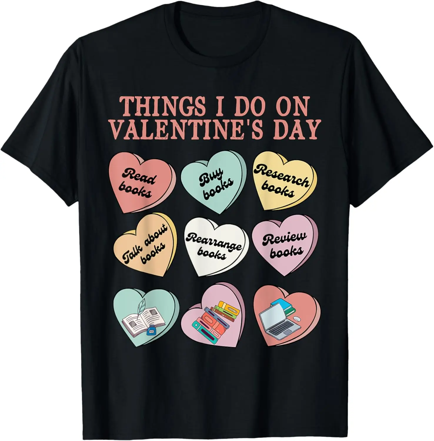 

Funny Reading In Valentine Day Book Lover Women T-Shirt
