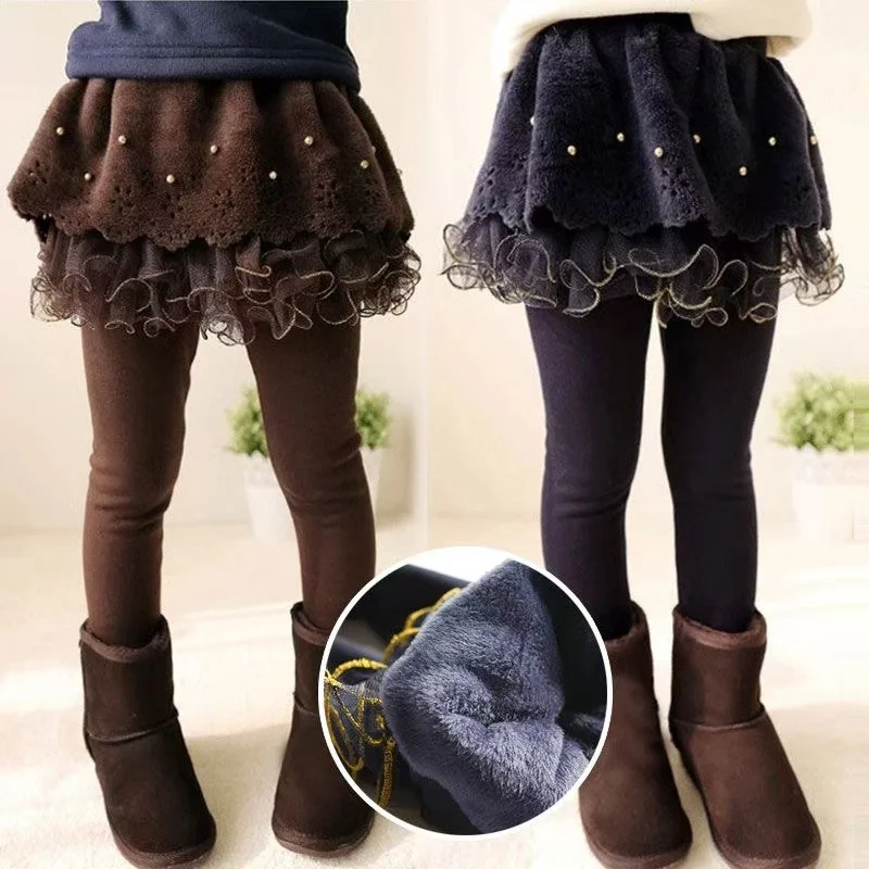 Girls' Leggings Fake Two-piece Skirts Medium Size Slim Fit Slimming Effect Girls' Pants Small Leg Pants Boots Versatile Pants