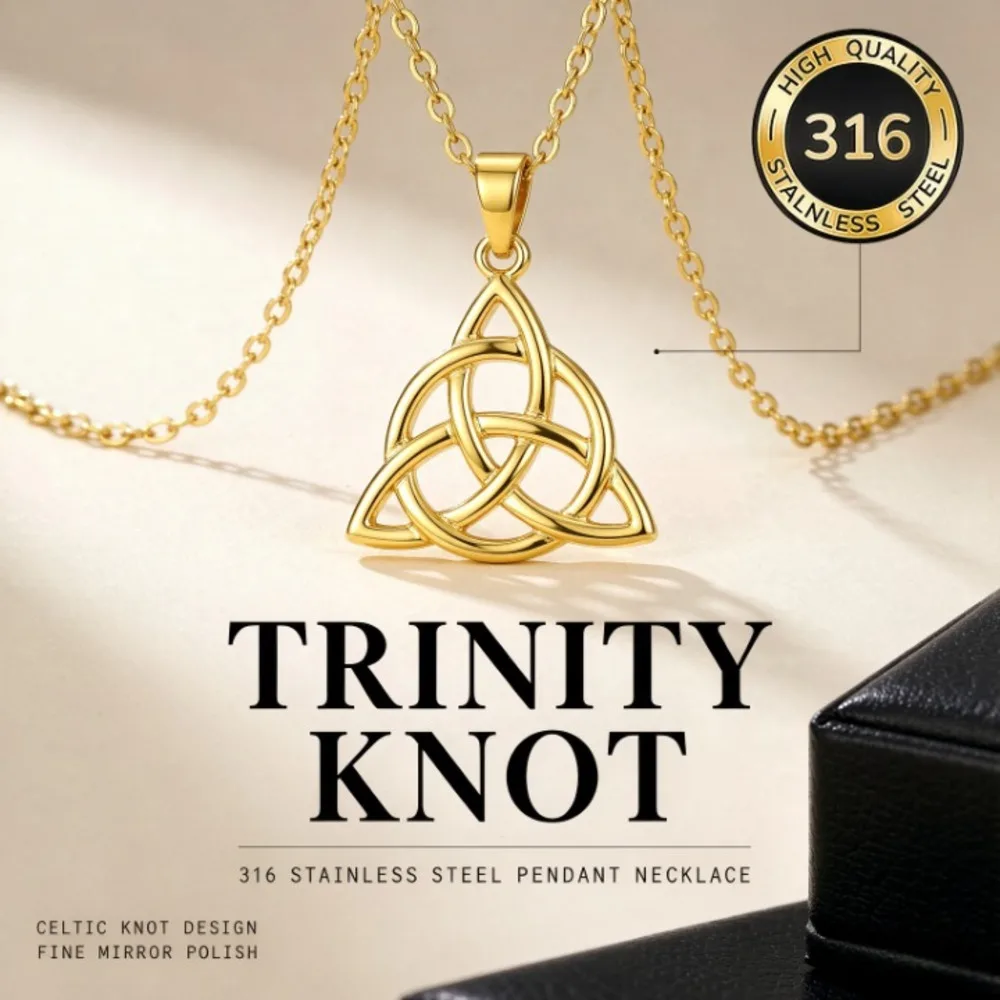 1pc Geometric Triangle Ring Knot Charm O Chain Necklace Stainless Steel Collarbone Chain for Unisex Stylish Minimalist Versatile