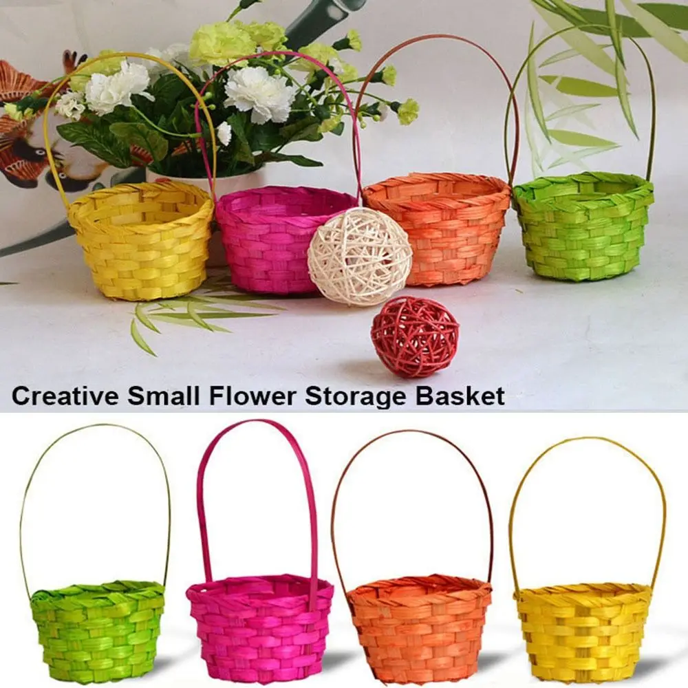 

Beautiful Hand Made Flower Storage Basket Hand-Woven 3 Shapes Wicker Flower Basket Shopping Storage Hamper Basket