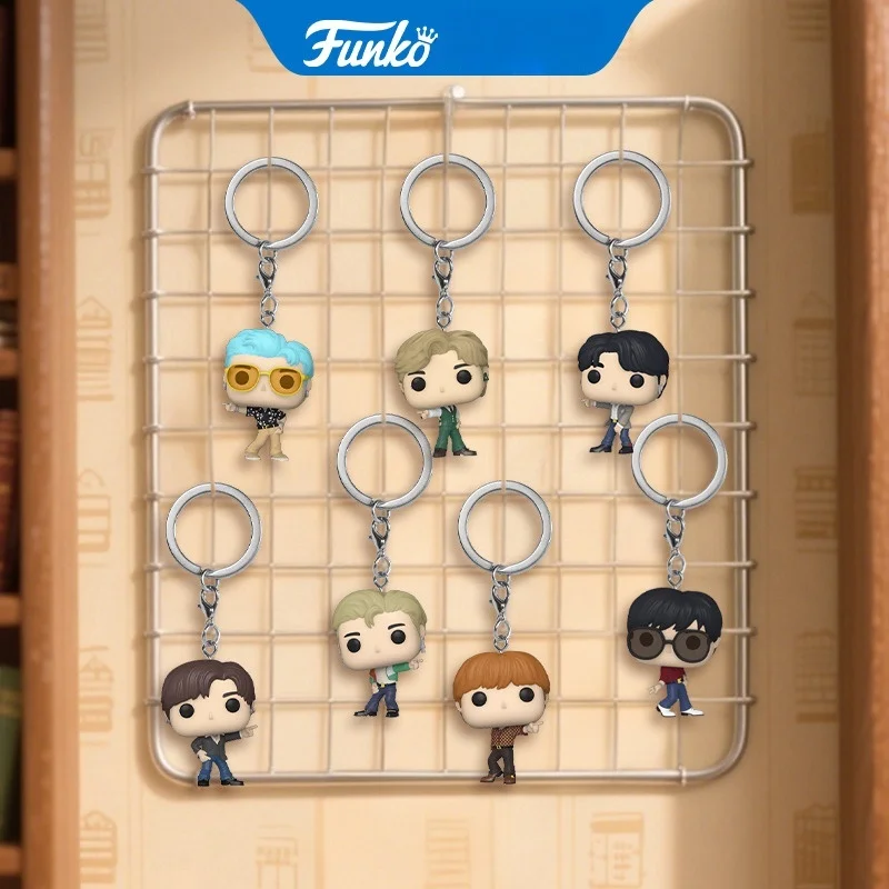 

Funko Pop BTS Series Keychain Anime Jin J-Hope Vinyl Figure Model Key Chain Backpack Pendant Limited Edition Collectible Gift
