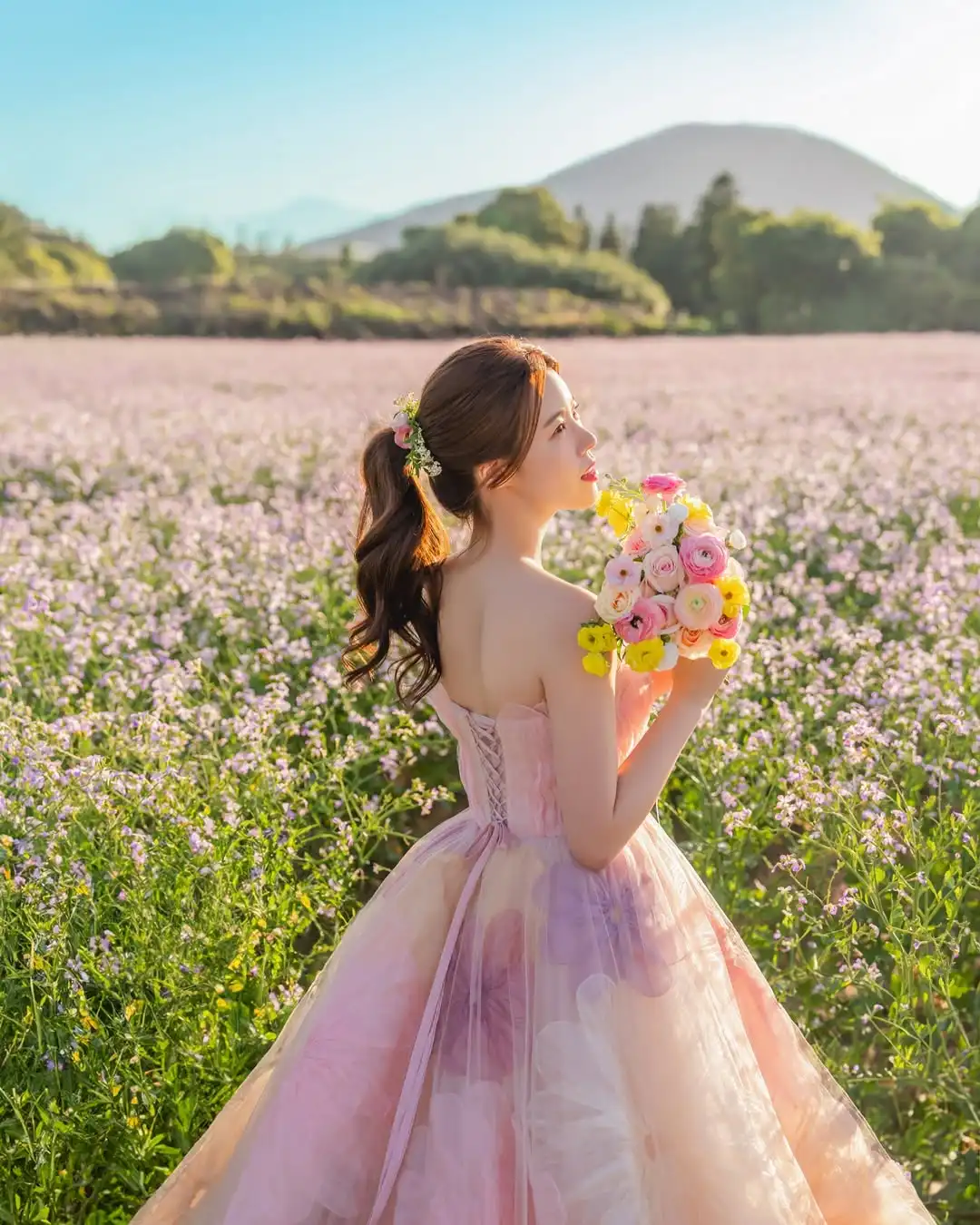 Sondr Floral Brautkleider, trägerlos, bunt, wunderschönes Brautkleid, maßgeschneidert, A-Linie, Korsett, Hochzeit, Snap-Kleider, Partykleid