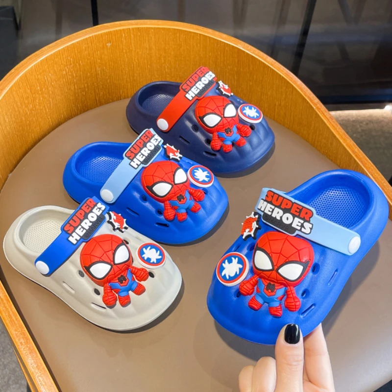 

Fashion Children's Sandals Cartoon Spiderman Boys Slippers Kids Soft Bottom Home Shoes Anti-slip Waterproof Sandals for 1-6Y