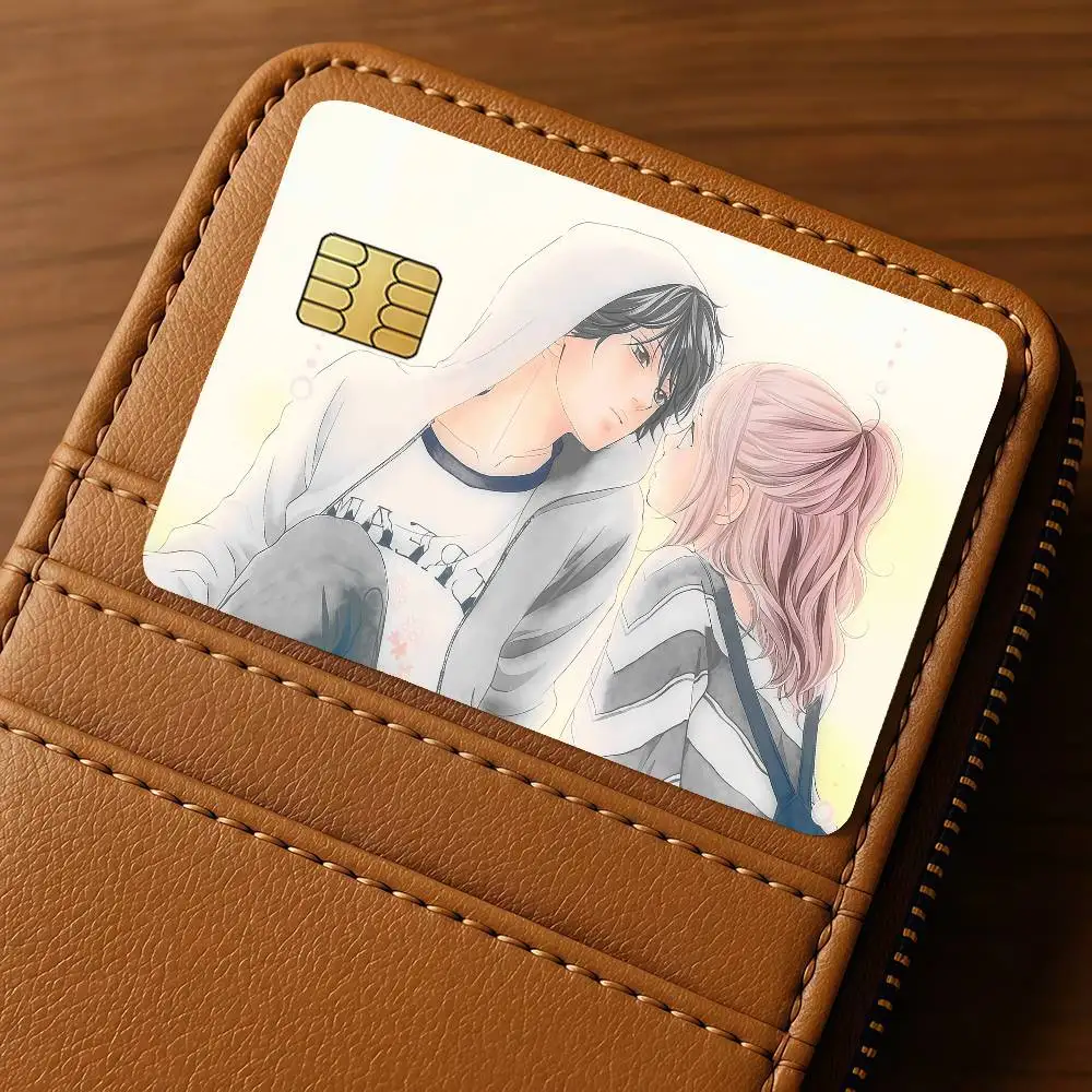 Anime Comic A-Ao H-Haru R-Ride Credit Skin Cover Card Stickers 4PCS Film Bus Pass Front Decoration Bank Debit Waterproof