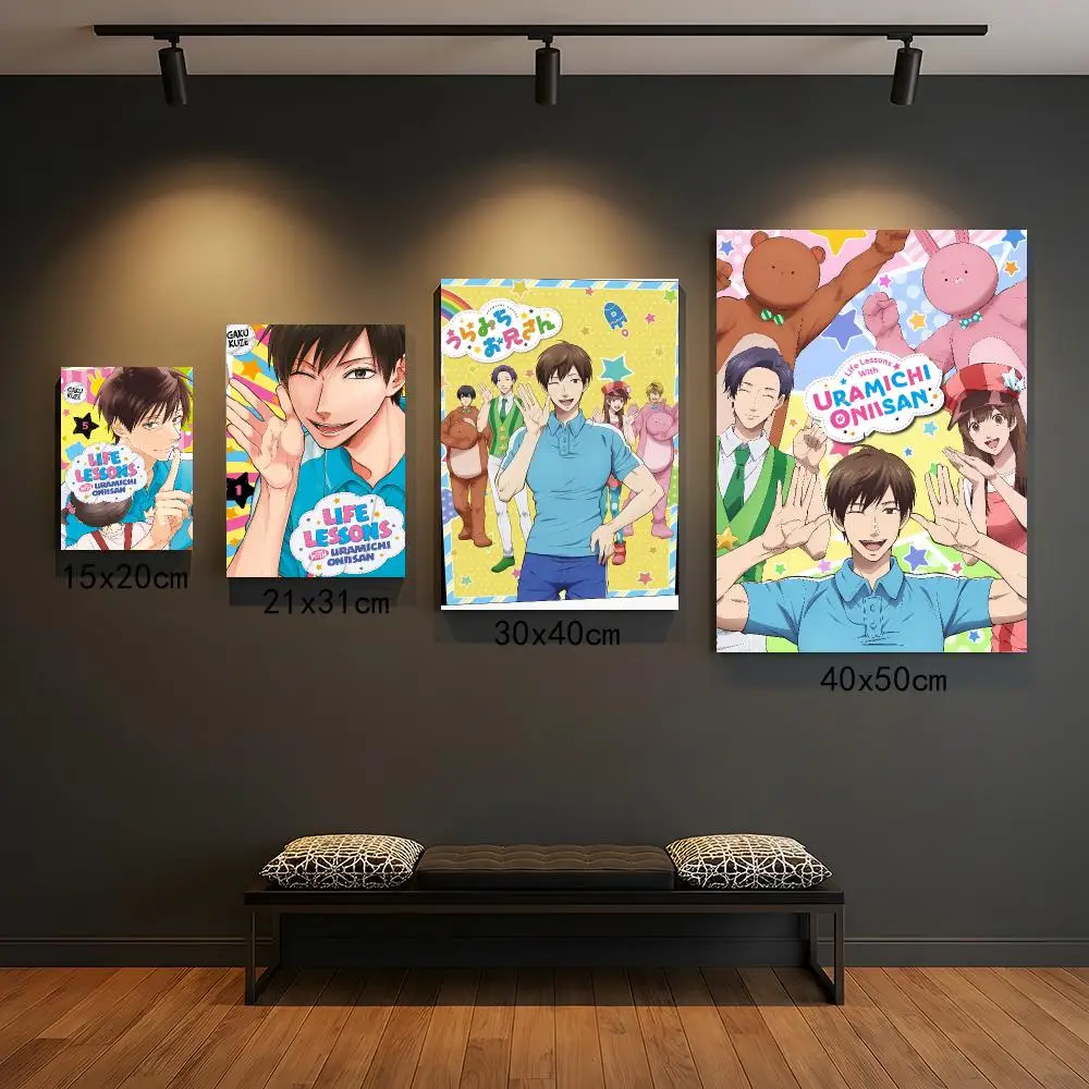 anime L-Life Lessons with Uramichi Oniisan-N Poster Self Adhesive Wall Decor for Modern Home Cafe Office and Bar