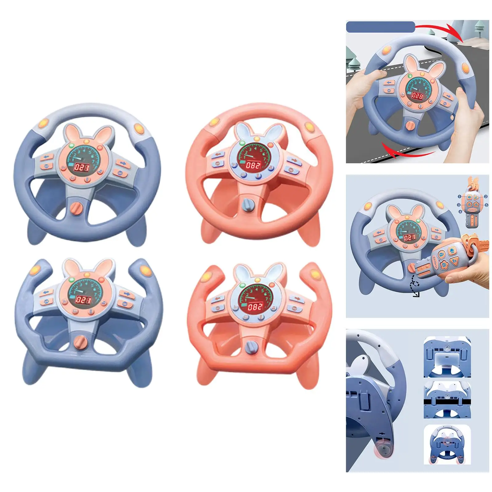 Simulated Steering Wheel Small Steering Wheel Toy Driving Controller Funny