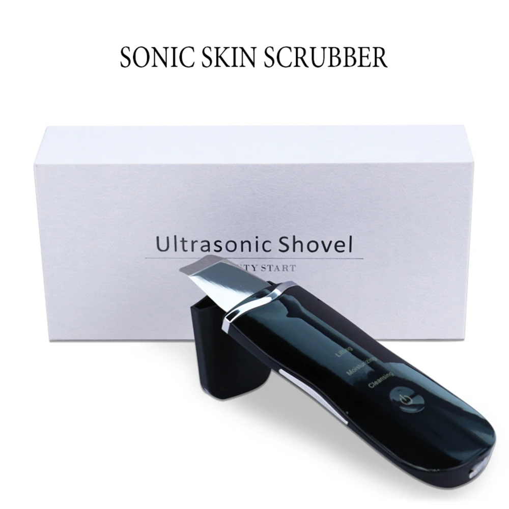 超音波スキンスクラパー ピーリング 振動 フェイススキンスクラバー 黒ずみ除去 ディープフェイスポアクリーニング スパチュラ ショベル クレンザー