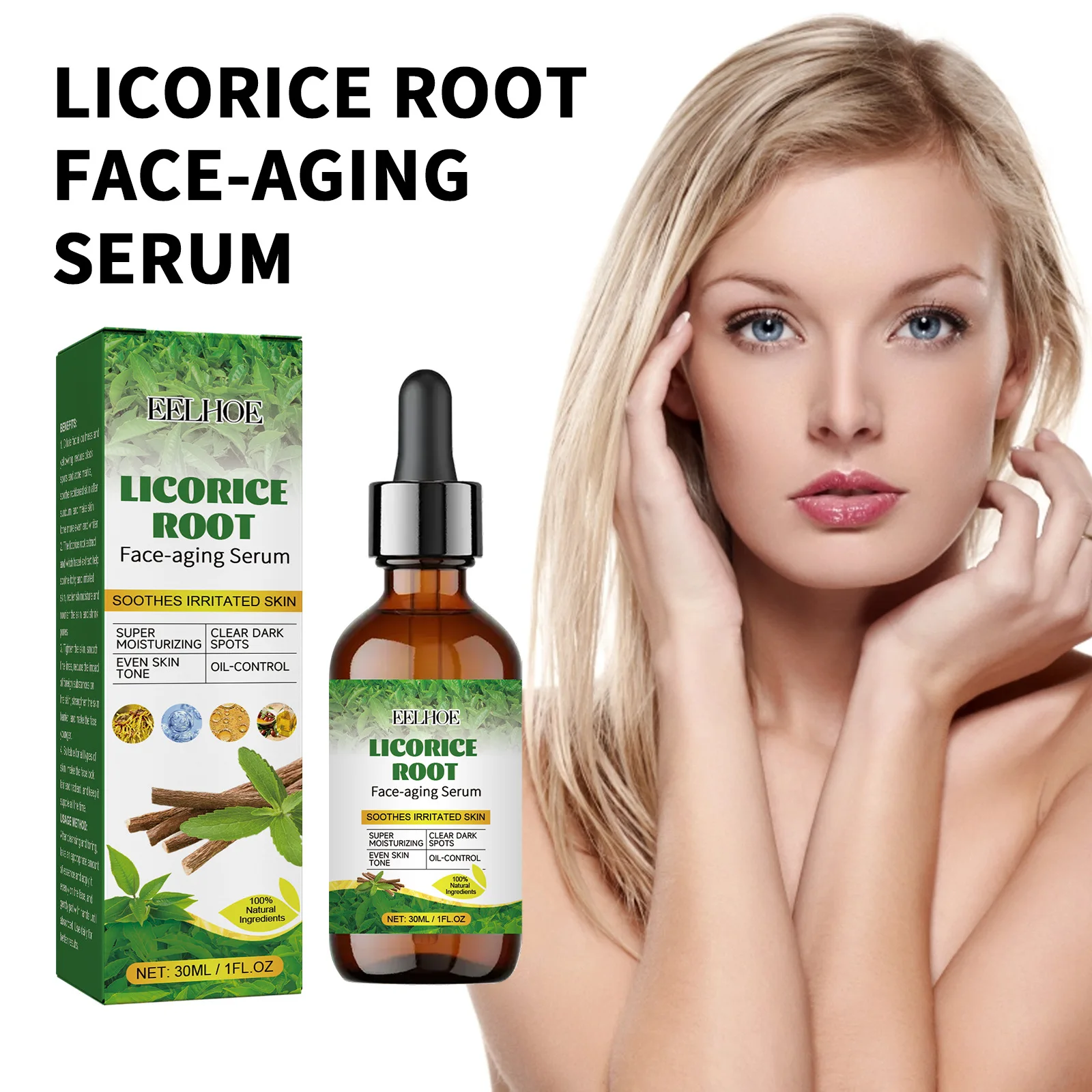 Anti Rimpels Gezicht Serum Zoethout Wortel Extract Acne Rimpels Verwijdering Verstevigende Fijne Lijn Porie Krimpen Fleuren Huid Gezichtsserum