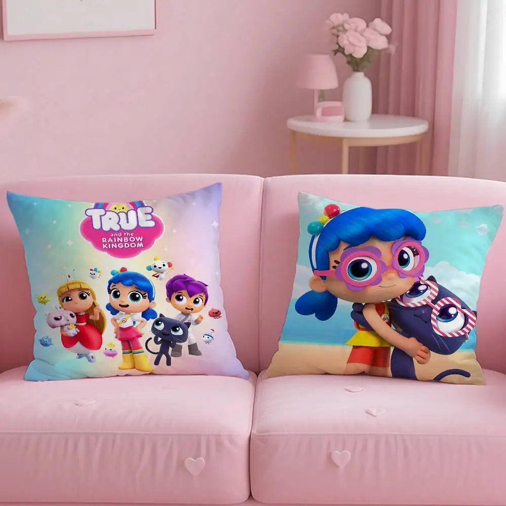 Kwaii صحيح R-قوس قزح المملكة كيس وسادة مكافحة الغبار المخدة غير مرئية سستة حريري قصير أفخم غطاء وسادة أريكة #3