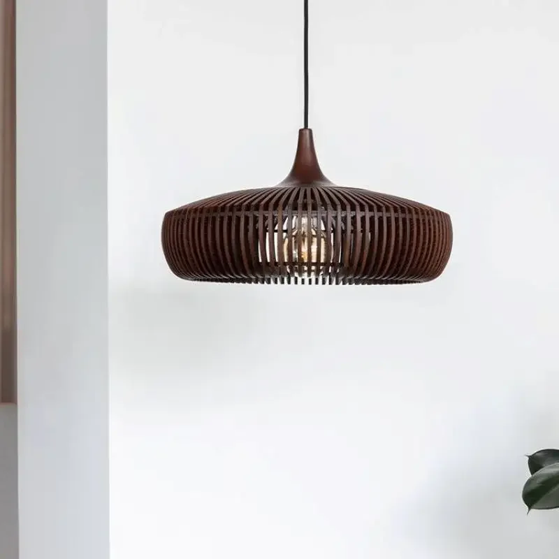 Imagem -02 - Madeira Rattan Pendant Lamp Teto Pendurado Birdcage Iluminação para o Quarto Mesa de Jantar Home Decor