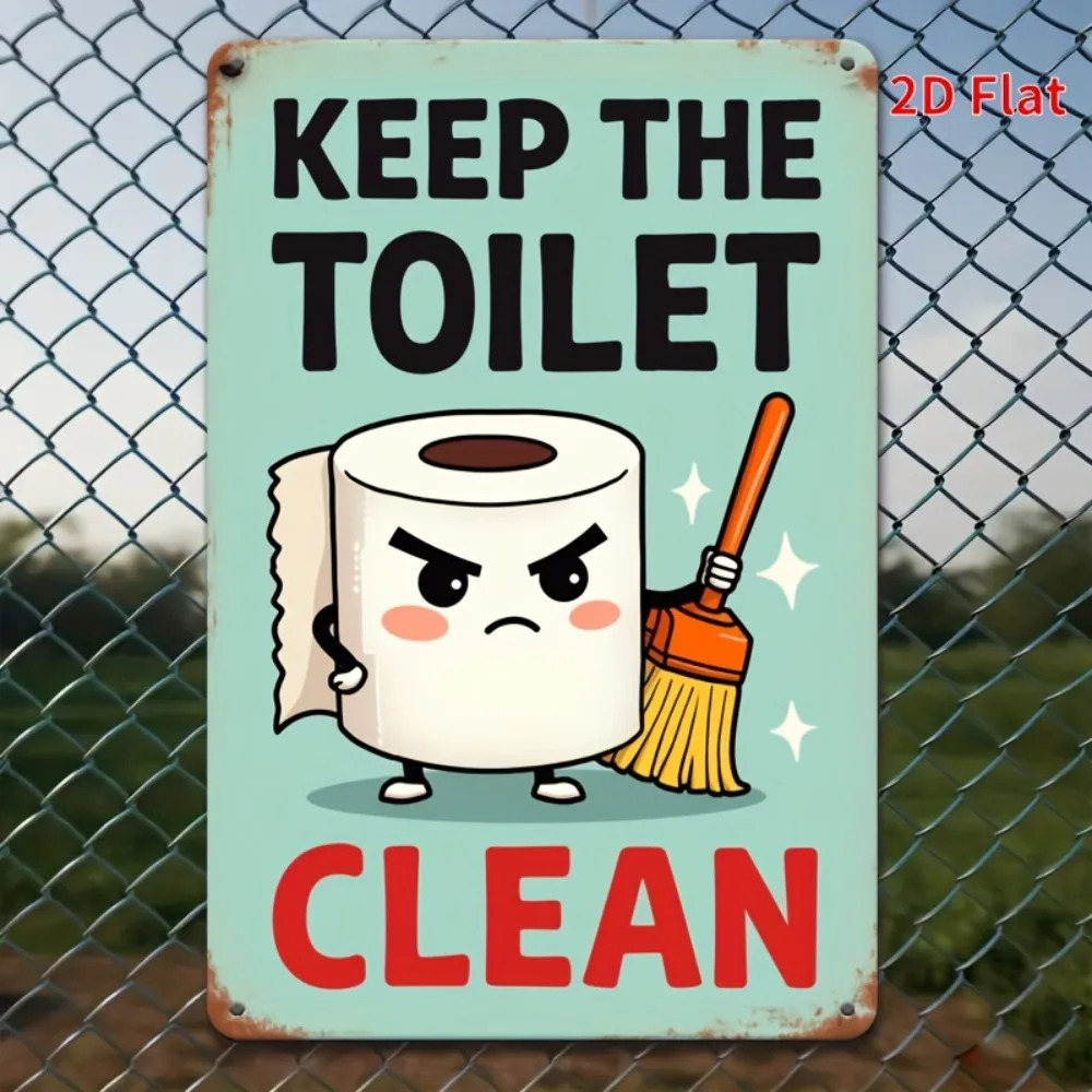 Retro-Blechschild „Keep The Toilet Clean“, 50,8 x 76,2 cm, lustige Wandkunst für den Innen- und Außenbereich, Heimdekoration