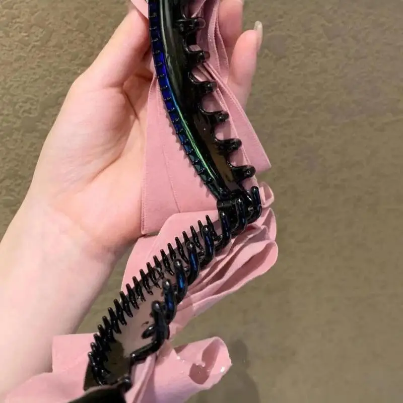 Hochwertige mehrschichtige Schleifen-Bananenklammer Haarnadel Pferdeschwanz-Haarspangen Kopfbedeckung Haarschleifen für Mädchen Haaraccessoires – Detail 14