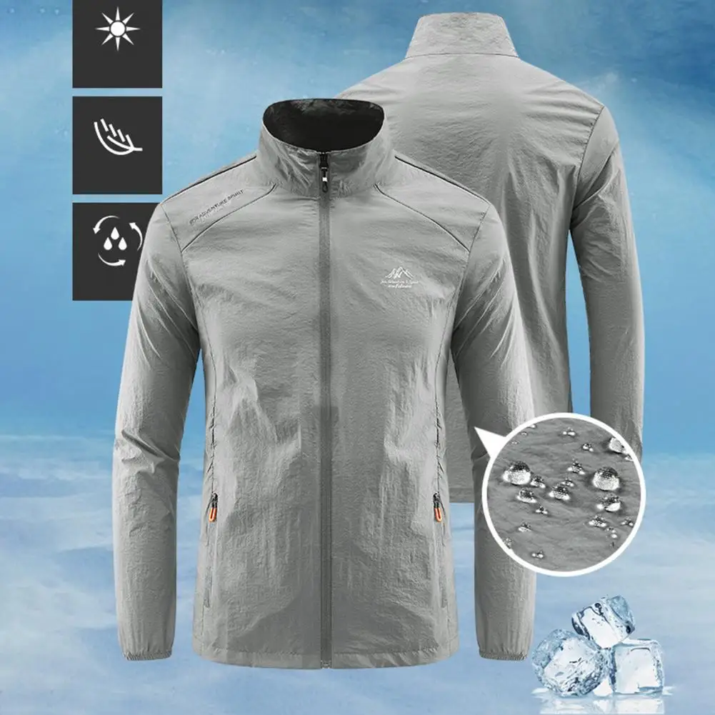 Soft  Sun Protection Clothing Casual Travel Summer Sports Jacket Ultra-thin Smooth Surface Men Jacket Men Garment