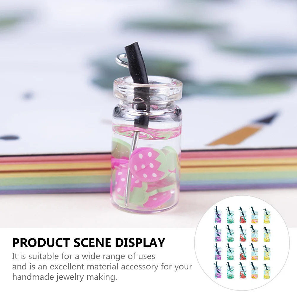 

20Pcs Mini Beverage Bottle Pendant Creative DIY Jewelry Accessories Handmade Charms for Necklace Earrings Bracelets