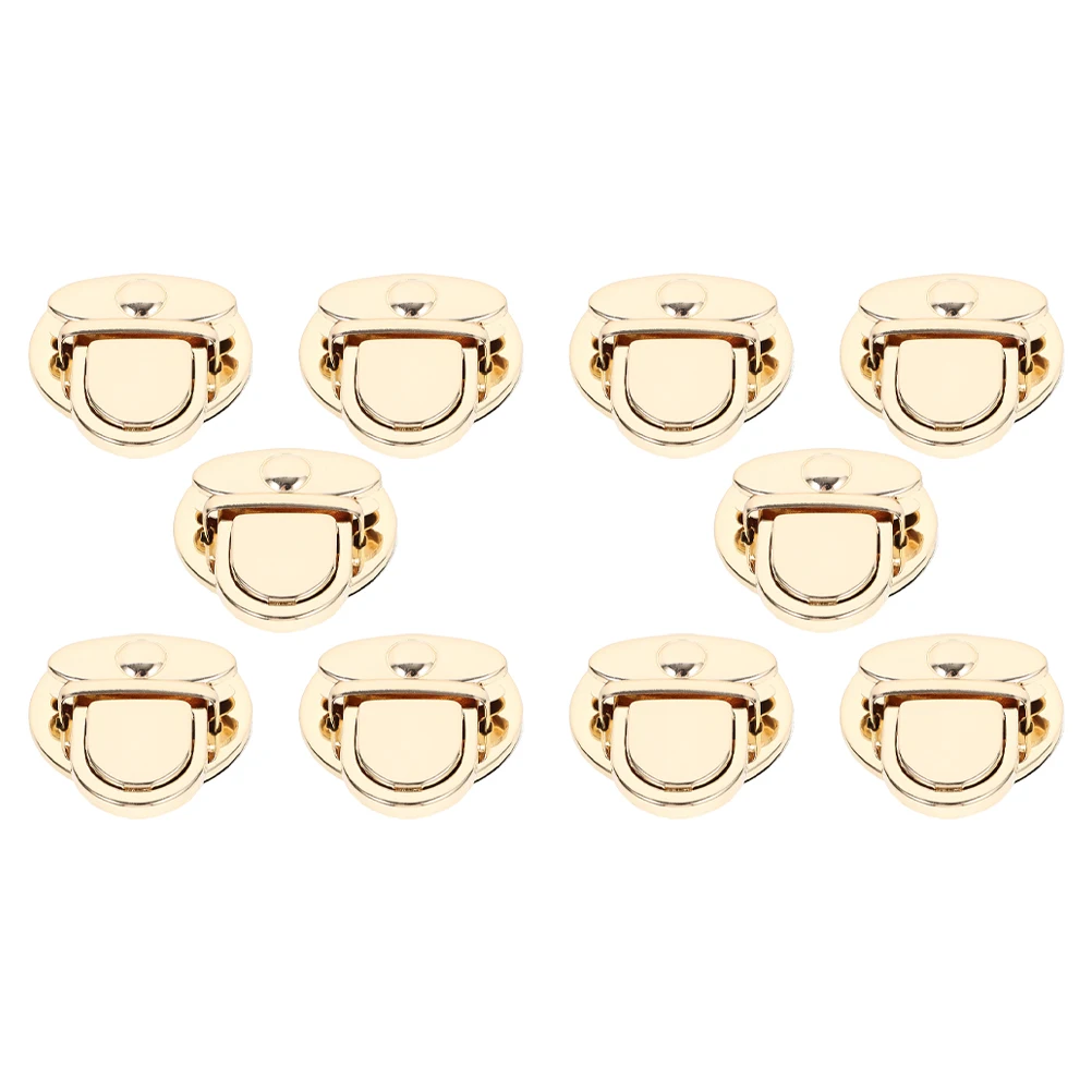 

10Pcs Metal Clasp Locks Reliable DIY Handbag Making Hardware Simple Stylish Purse Push Locks Bag Decorative Buckle