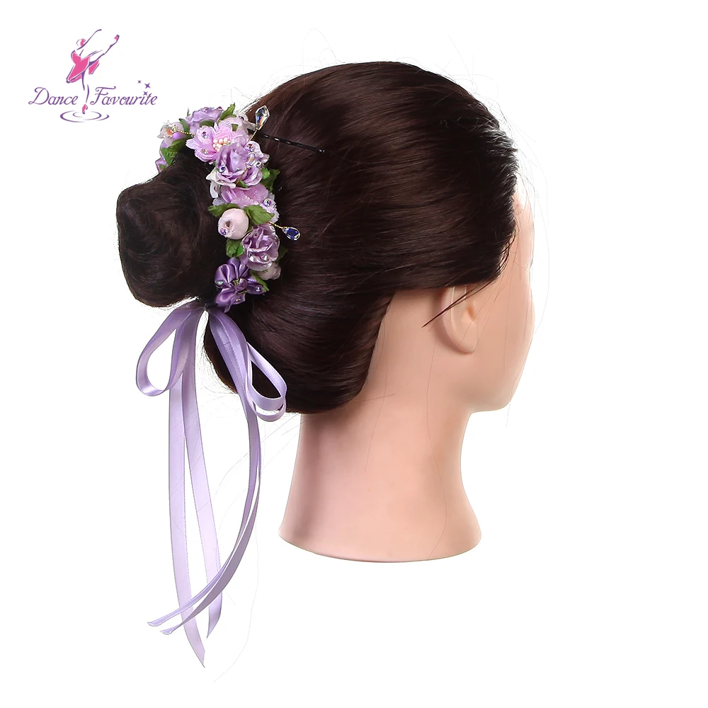 HB077 Purple & Pink Ballet Headdress Hair Accessories Girls Ballerina Headwear La Fille Mal Ggardee Viriation Headpiece