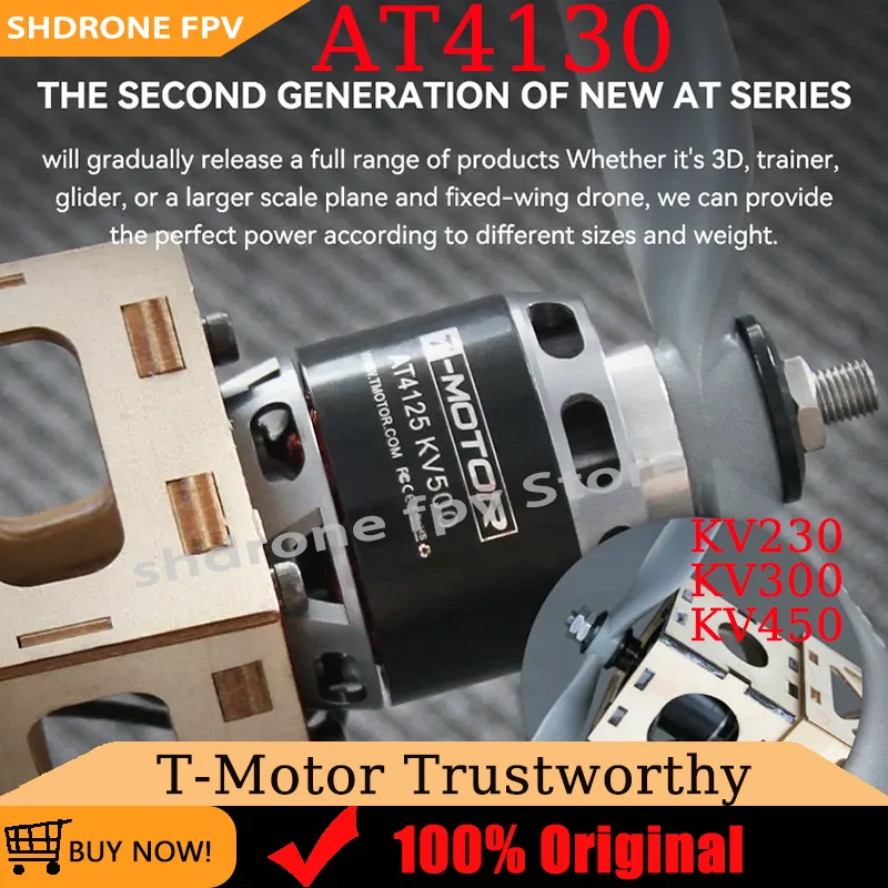 

Двигатель T-MOTOR AT4130 с длинным валом 230/300/450KV OEM/ODM для БПЛА с фиксированным крылом и вертикальным взлетом и посадкой, настраиваемый, для индивидуальных проектов БПЛА, незаменимый для дронов