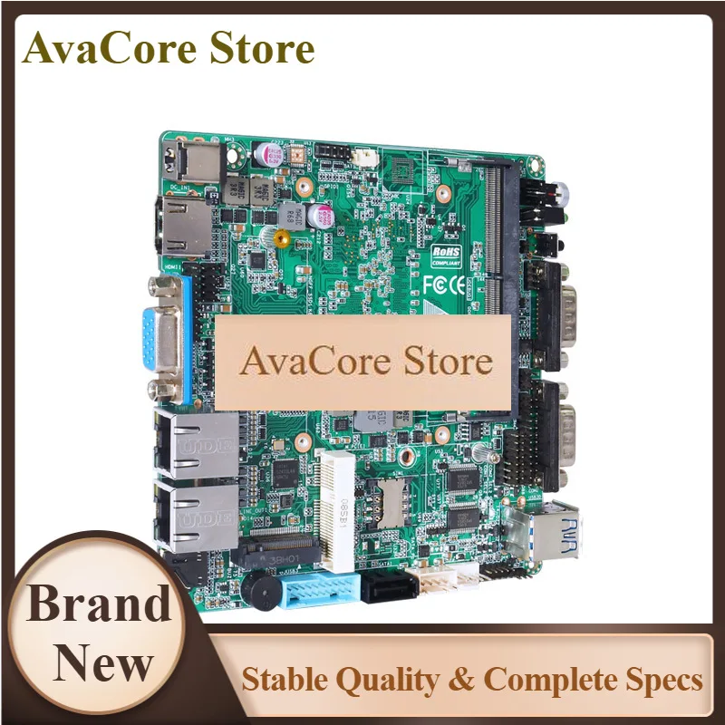 AvaCoreNano-itx Industrial Motherboard With CPU Onboard Intel J6412 HDMI VGA 6COM RS232/RS482 2*LAN DDR4 M.2 SSD 4*USB