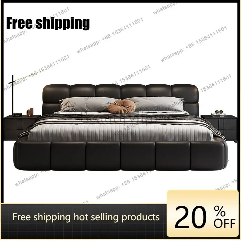 

LJY Normal Australia Double Bed Decoration Elegant Luxury Modern Double Bed Storage Floating Cama Matrimonial Furniture For Home