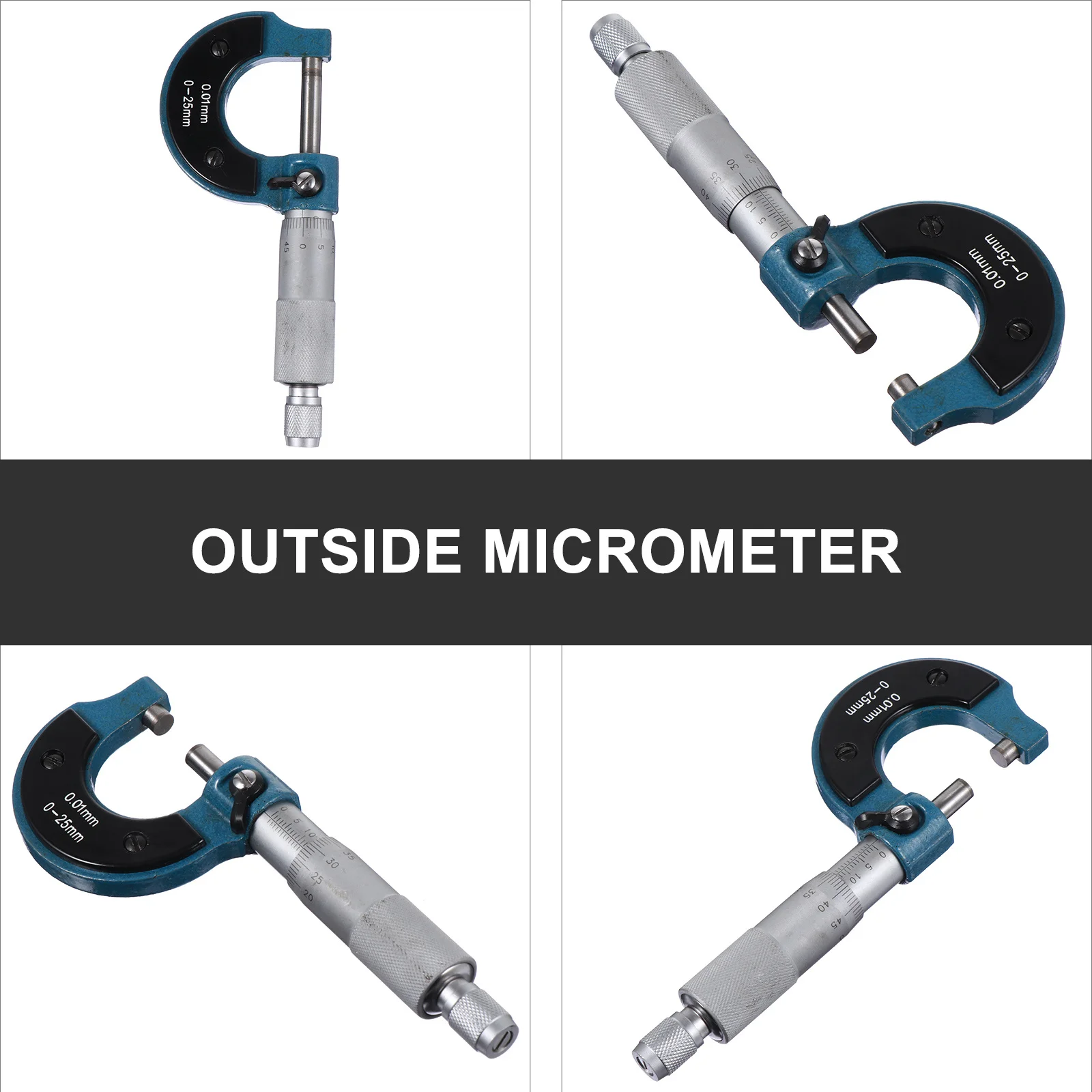 

1Pcs Outside Micrometer Precision Screw Micrometer 0-25mm Portable Metric Measuring Instrument for Machinists Jewelers Thickness