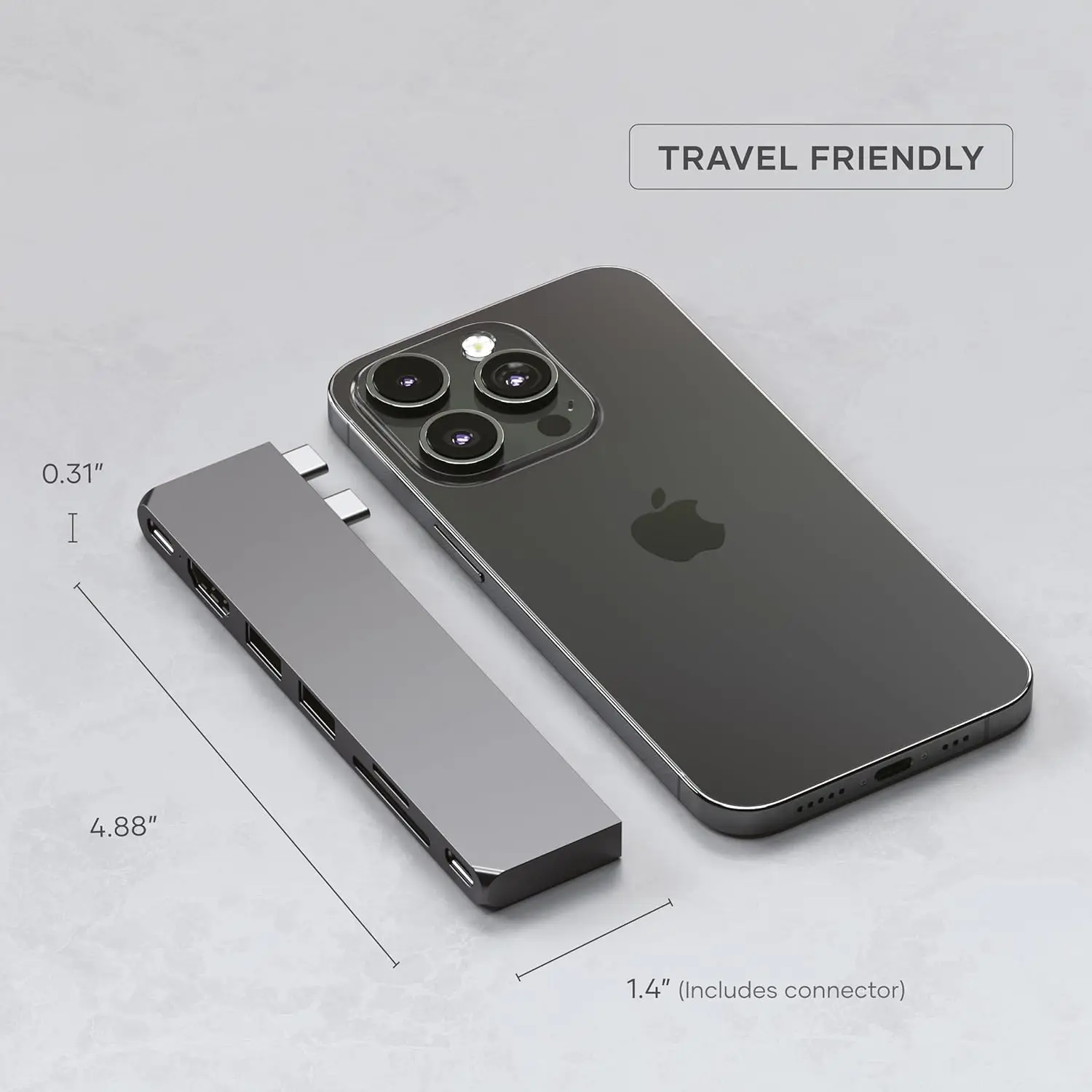 7-in-1 USB C Hub with 100W Charging, 4K HDMI, Fast Data Transfer for MacBook Air/Pro - Space Gray