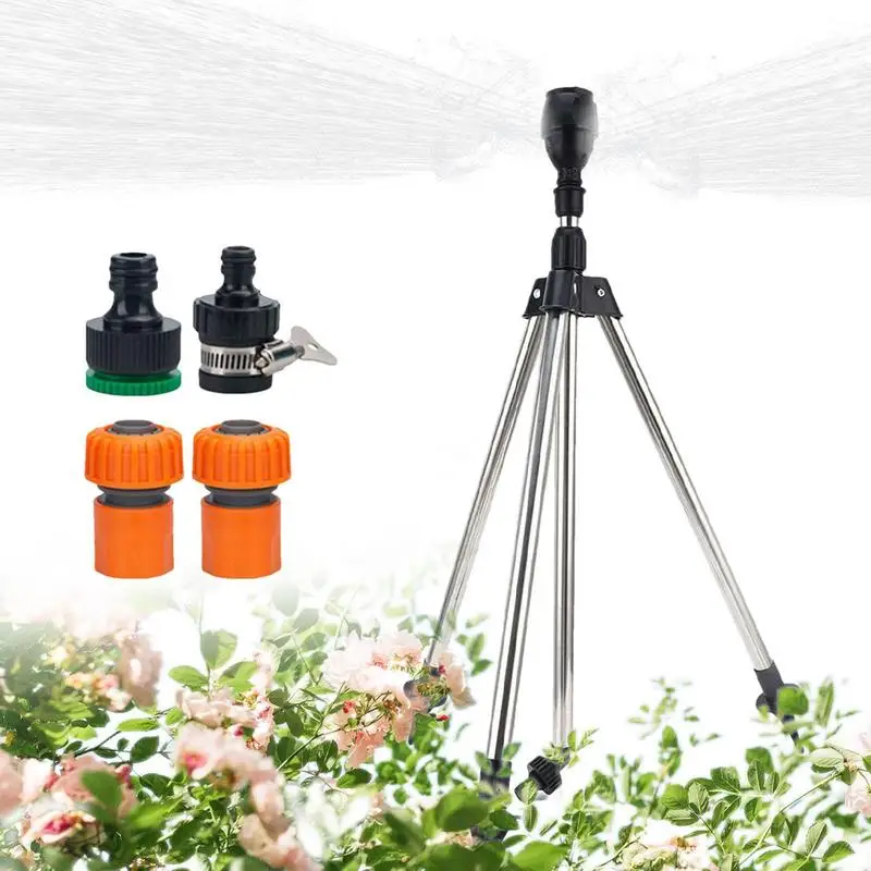 

Rotating Tripod Sprinkler Heavy Duty Automatic Tripod Sprinkler 360 Degree Rotating Adjustable Impact Sprinkler Stable Garden