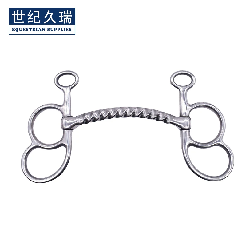 western-three-ring-bit-horse-bit-stainless-steel-twisted-pelham-bit