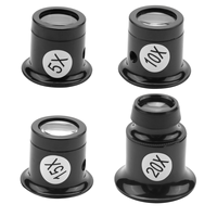 New 4PCS Loupe Eyeglass Magnifiers Set 5X 10X 15X 20X Watch Repair Loupe Magnifier Set Magnifying Glass for Watch Jewellery