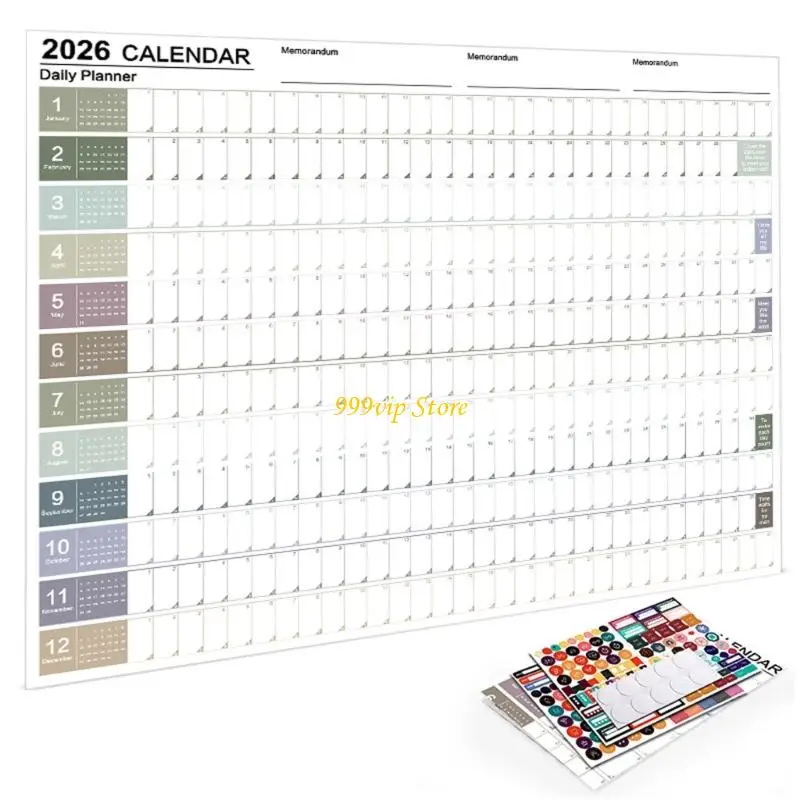 C90C 2026 Full Year to View Calendar Family Home Wall Organiser Dated Yearly Planner