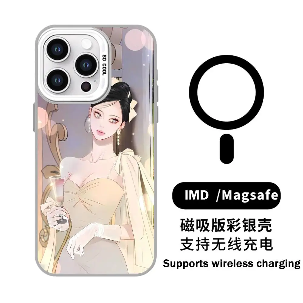 Serena manhwa Phone Case White Magnetic IMD Colorful Silver case for iPhone 17air 16e 15 14 13 12 11 Pro Max Plus - view 6