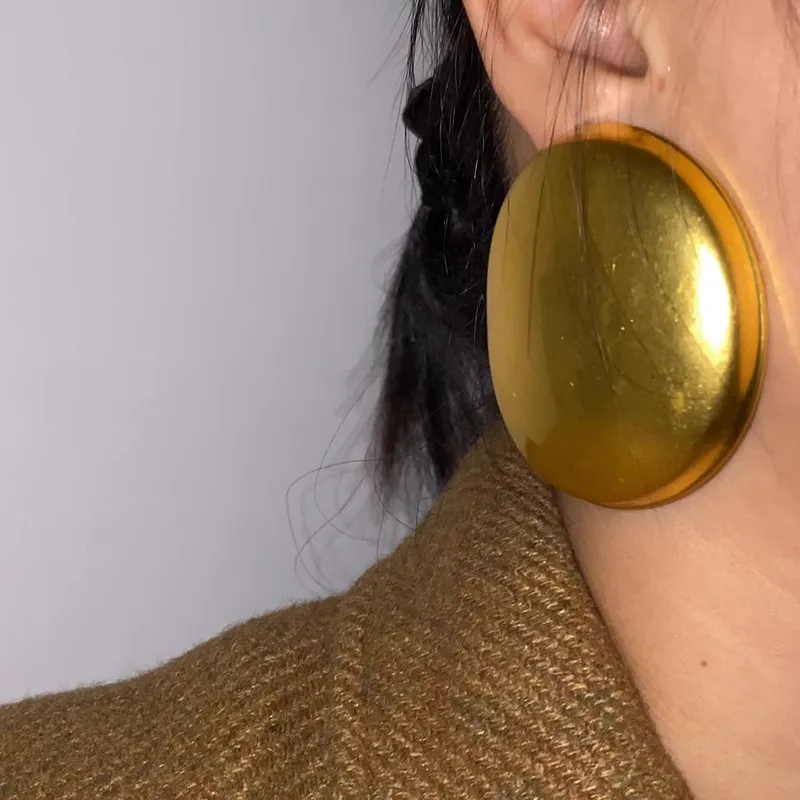 Vintage übertriebene geometrische große Metall-Ohrstecker für Frauen, europäische und amerikanische Persönlichkeit, Party-Schmuck, Trend-Accessoires – Detail 12