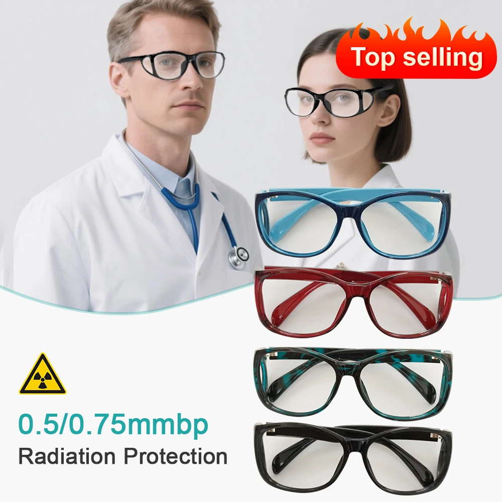 Lead Glasses 0.5/0.75mmPb Radiation Protective Eyewear with Side Shield for X-Ray Gamma Ray CT Room & Fluoroscopy Safety Use