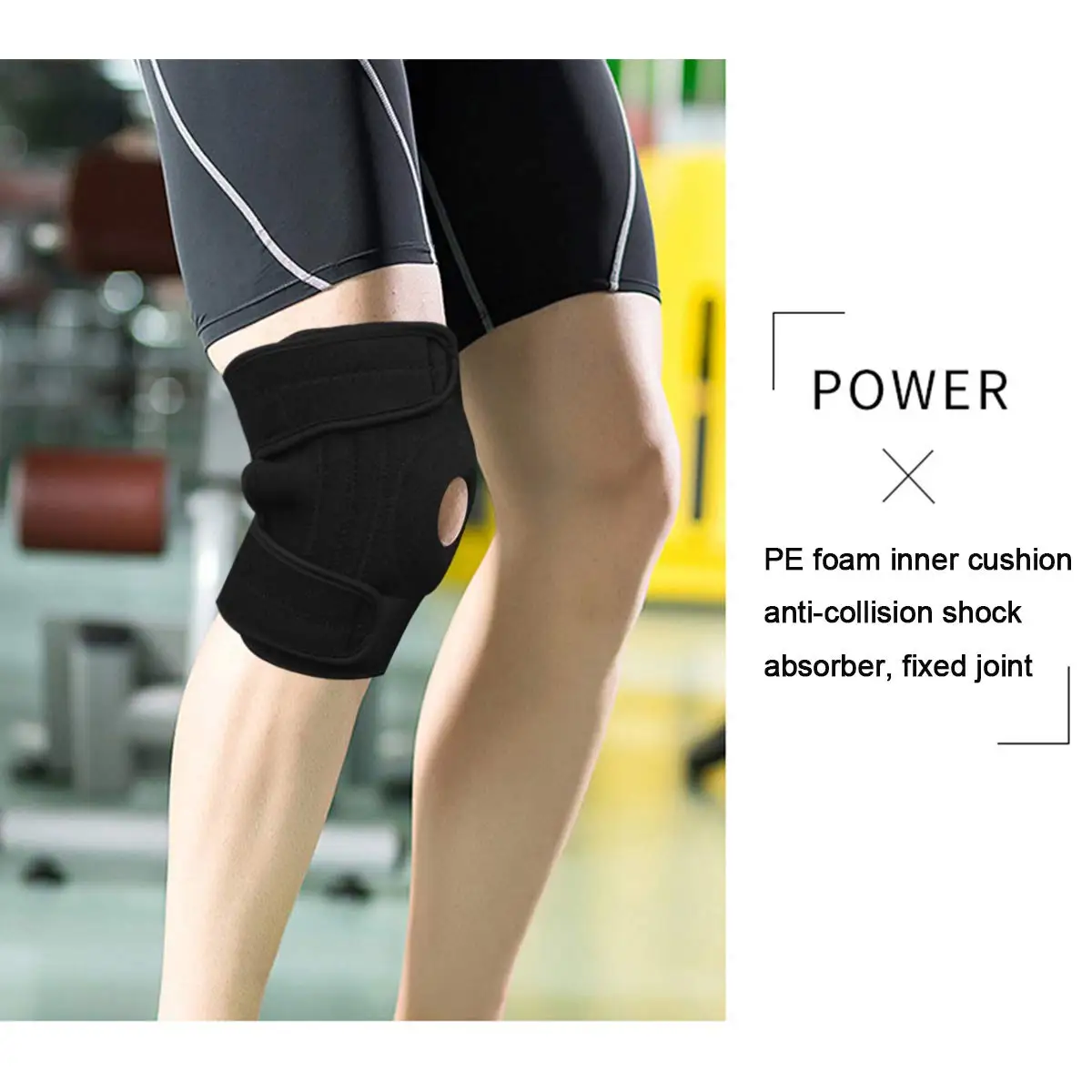 BENKEN 1 pair Adjustable Sports Training Elastic Knee Support Brace Kneepad Adjustable Patella Knee Pads Hole Kneepad Safety