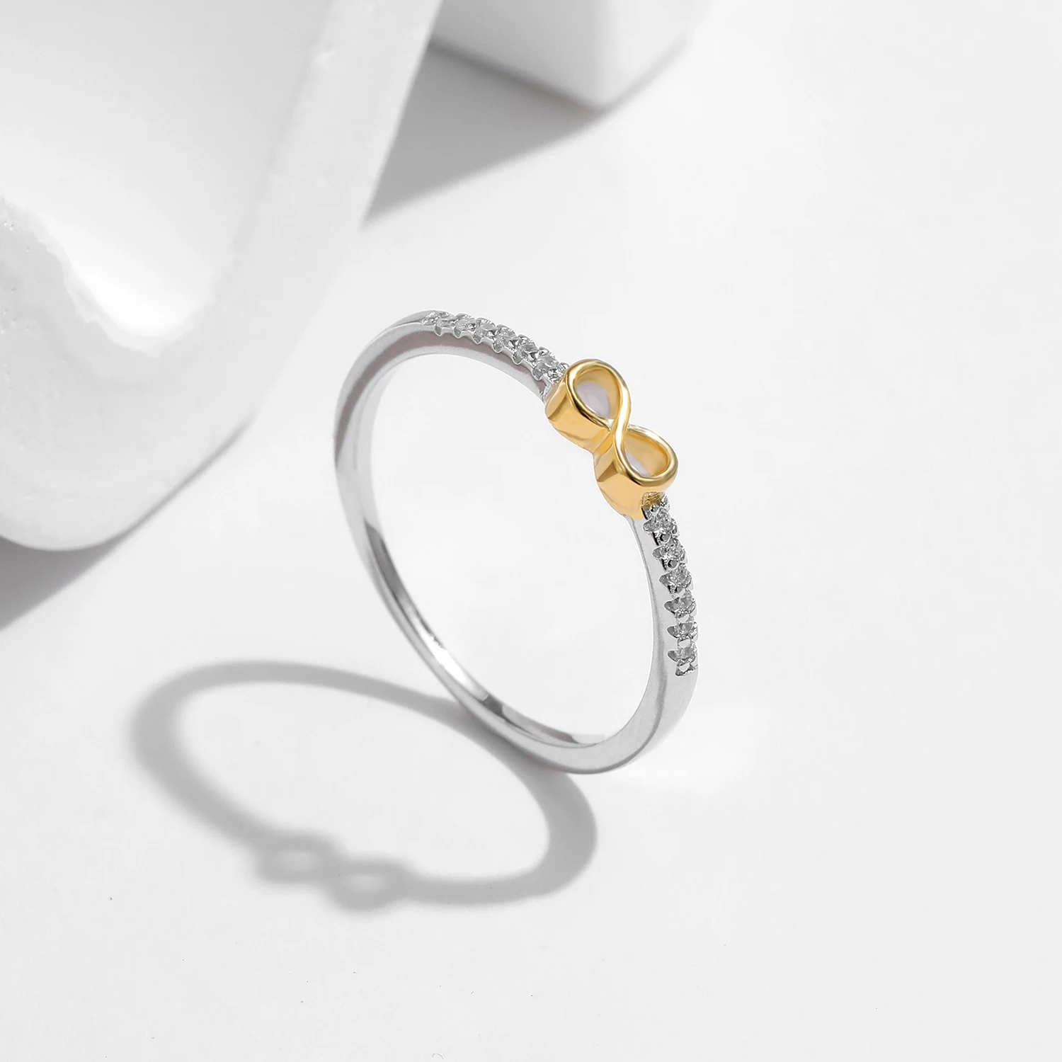 MODIAN 925 Sterling Silver Fashion Simple Infinite Love CZ Stackable Finger Rings For Women Fine Jewelry Accessories