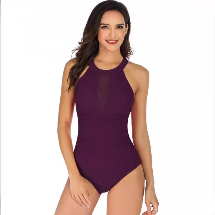 

Новинка 2023: Модный женский купальник-халтер однотонного цвета для пляжа